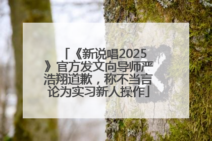 《新说唱2025》官方发文向导师严浩翔道歉，称不当言论为实习新人操作