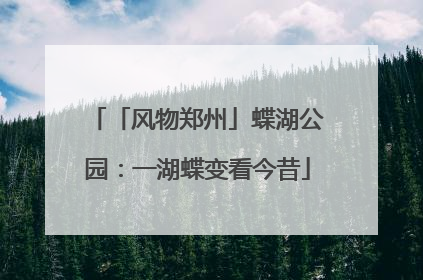 「风物郑州」蝶湖公园：一湖蝶变看今昔