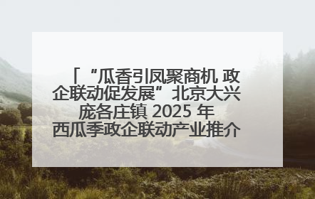 “瓜香引凤聚商机 政企联动促发展”北京大兴庞各庄镇 2025 年西瓜季政企联动产业推介活动圆满举行