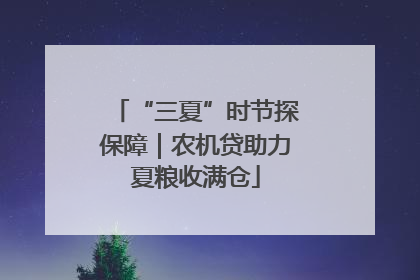 “三夏”时节探保障｜农机贷助力夏粮收满仓