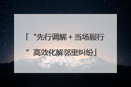 “先行调解＋当场履行”高效化解邻里纠纷