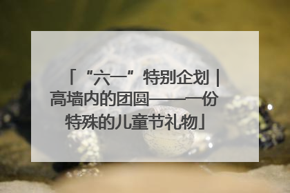 “六一”特别企划｜高墙内的团圆——一份特殊的儿童节礼物