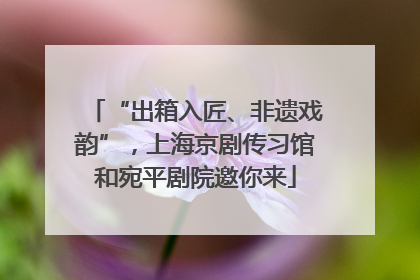 “出箱入匠、非遗戏韵”，上海京剧传习馆和宛平剧院邀你来