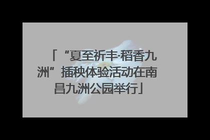“夏至祈丰·稻香九洲”插秧体验活动在南昌九洲公园举行