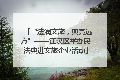 “法润文旅，典亮远方”——江汉区举办民法典进文旅企业活动