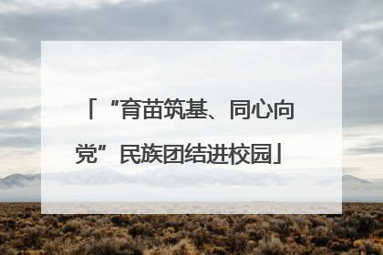 “育苗筑基、同心向党”民族团结进校园