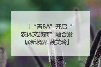 “青BA”开启“农体文旅商”融合发展新境界 戴美玲