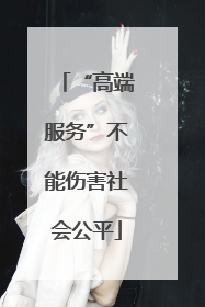“高端服务”不能伤害社会公平