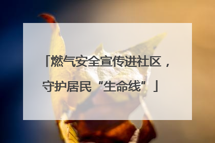 燃气安全宣传进社区，守护居民“生命线”