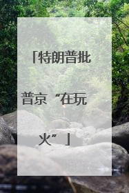 特朗普批普京“在玩火”