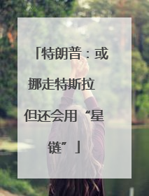 特朗普：或挪走特斯拉 但还会用“星链”
