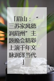 眉山：“三苏家风德润眉州”主题晚会精彩上演千年文脉润泽当代