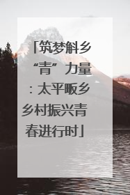 筑梦斛乡“青”力量：太平畈乡乡村振兴青春进行时