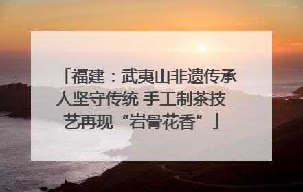 福建：武夷山非遗传承人坚守传统 手工制茶技艺再现“岩骨花香”