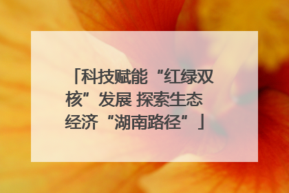 科技赋能“红绿双核”发展 探索生态经济“湖南路径”