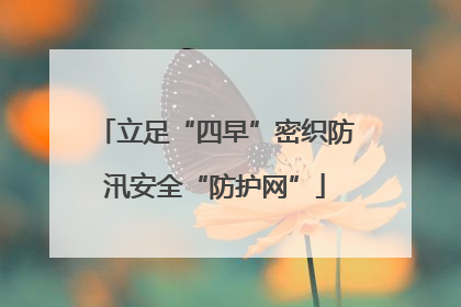 立足“四早”密织防汛安全“防护网”