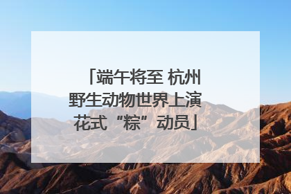 端午将至 杭州野生动物世界上演花式“粽”动员