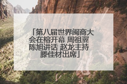 第八届世界闽商大会在榕开幕 周祖翼陈旭讲话 赵龙主持 滕佳材出席