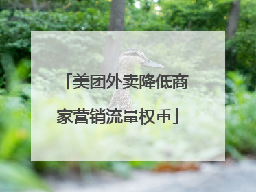 美团外卖降低商家营销流量权重
