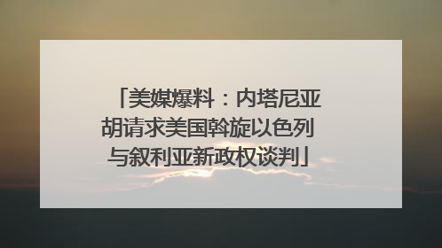 美媒爆料：内塔尼亚胡请求美国斡旋以色列与叙利亚新政权谈判