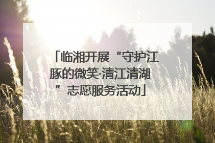 临湘开展“守护江豚的微笑·清江清湖”志愿服务活动