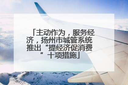 主动作为，服务经济，扬州市城管系统推出“提经济促消费”十项措施