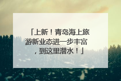 上新！青岛海上旅游新业态进一步丰富，到这里潜水！