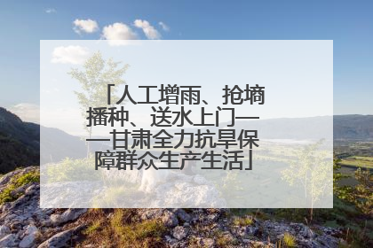人工增雨、抢墒播种、送水上门——甘肃全力抗旱保障群众生产生活