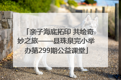 亲子海底拓印 共绘奇妙之旅——县珠泉完小举办第299期公益课堂