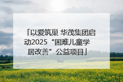 以爱筑巢 华茂集团启动2025“困难儿童学居改善”公益项目