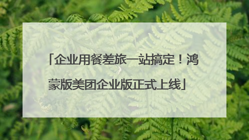 企业用餐差旅一站搞定！鸿蒙版美团企业版正式上线