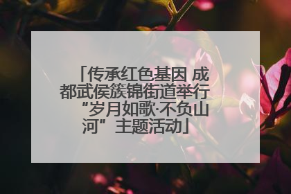 传承红色基因 成都武侯簇锦街道举行“岁月如歌·不负山河”主题活动