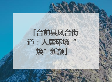 台前县凤台街道：人居环境“焕”新颜