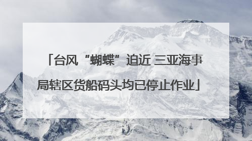 台风“蝴蝶”迫近 三亚海事局辖区货船码头均已停止作业