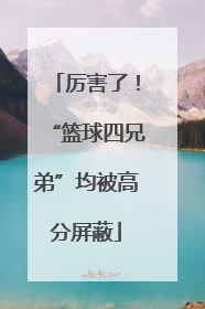 厉害了！“篮球四兄弟”均被高分屏蔽