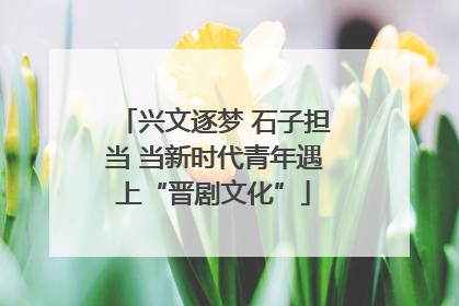 兴文逐梦 石子担当 当新时代青年遇上“晋剧文化”