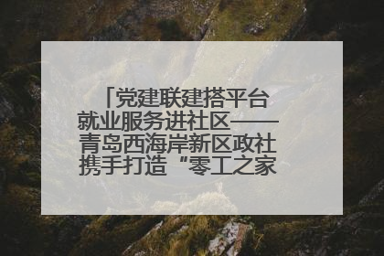 党建联建搭平台 就业服务进社区——青岛西海岸新区政社携手打造“零工之家”就业服务新阵地