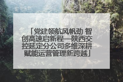 党建领航风帆劲 智创高速启新程—陕西交控延定分公司多维深耕赋能运营管理新跨越