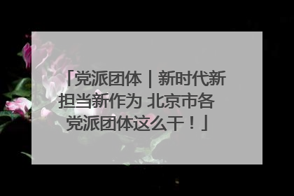 党派团体｜新时代新担当新作为 北京市各党派团体这么干！