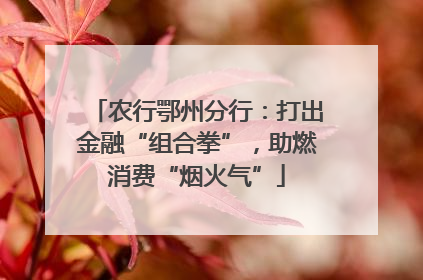 农行鄂州分行：打出金融“组合拳”，助燃消费“烟火气”