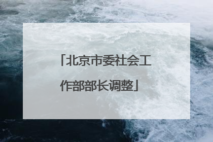 北京市委社会工作部部长调整