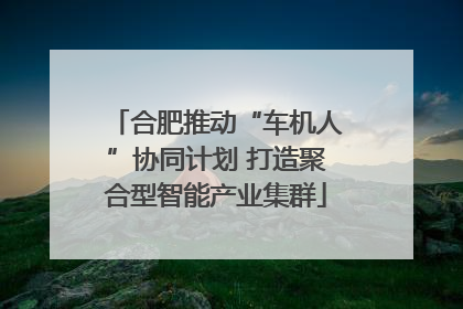 合肥推动“车机人”协同计划 打造聚合型智能产业集群