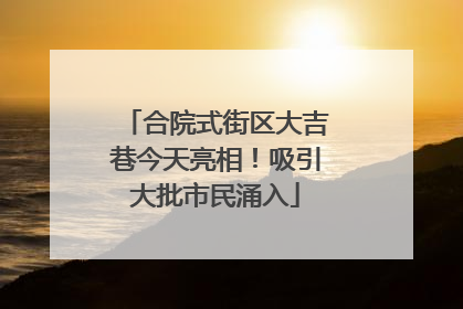 合院式街区大吉巷今天亮相！吸引大批市民涌入