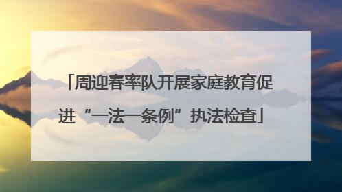 周迎春率队开展家庭教育促进“一法一条例”执法检查