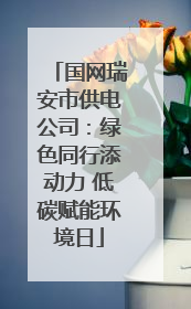 国网瑞安市供电公司：绿色同行添动力 低碳赋能环境日