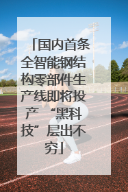 国内首条全智能钢结构零部件生产线即将投产 “黑科技”层出不穷
