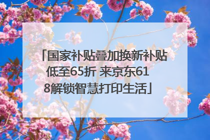 国家补贴叠加换新补贴低至65折 来京东618解锁智慧打印生活