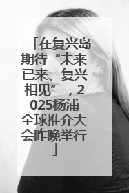 在复兴岛期待“未来已来、复兴相见”，2025杨浦全球推介大会昨晚举行