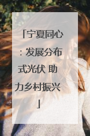 宁夏同心：发展分布式光伏 助力乡村振兴