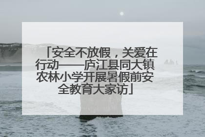 安全不放假，关爱在行动——庐江县同大镇农林小学开展暑假前安全教育大家访